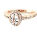 14K White Sapphire Diamond Engagement Ring Oval Diamond Halo Setting 14K 18K White Yellow Rose Gold Platinum Palladium Bridal Jewelry