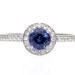 14K Blue Sapphire Engagement Ring White Sapphire Halo Sapphire Ring Custom Wedding Jewelry