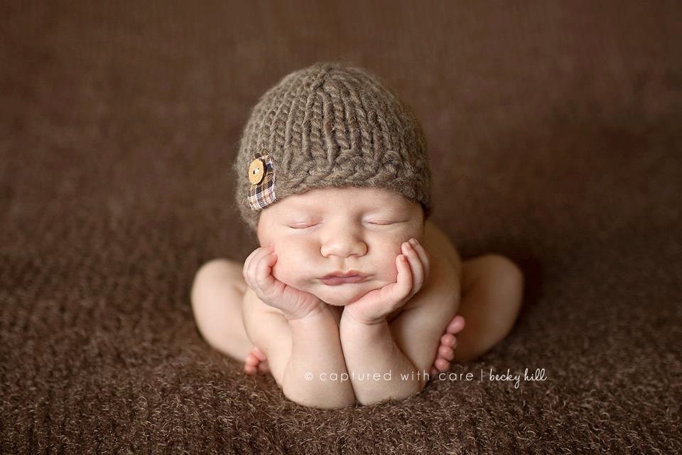Newborn knit baby boy hat beanie photography prop