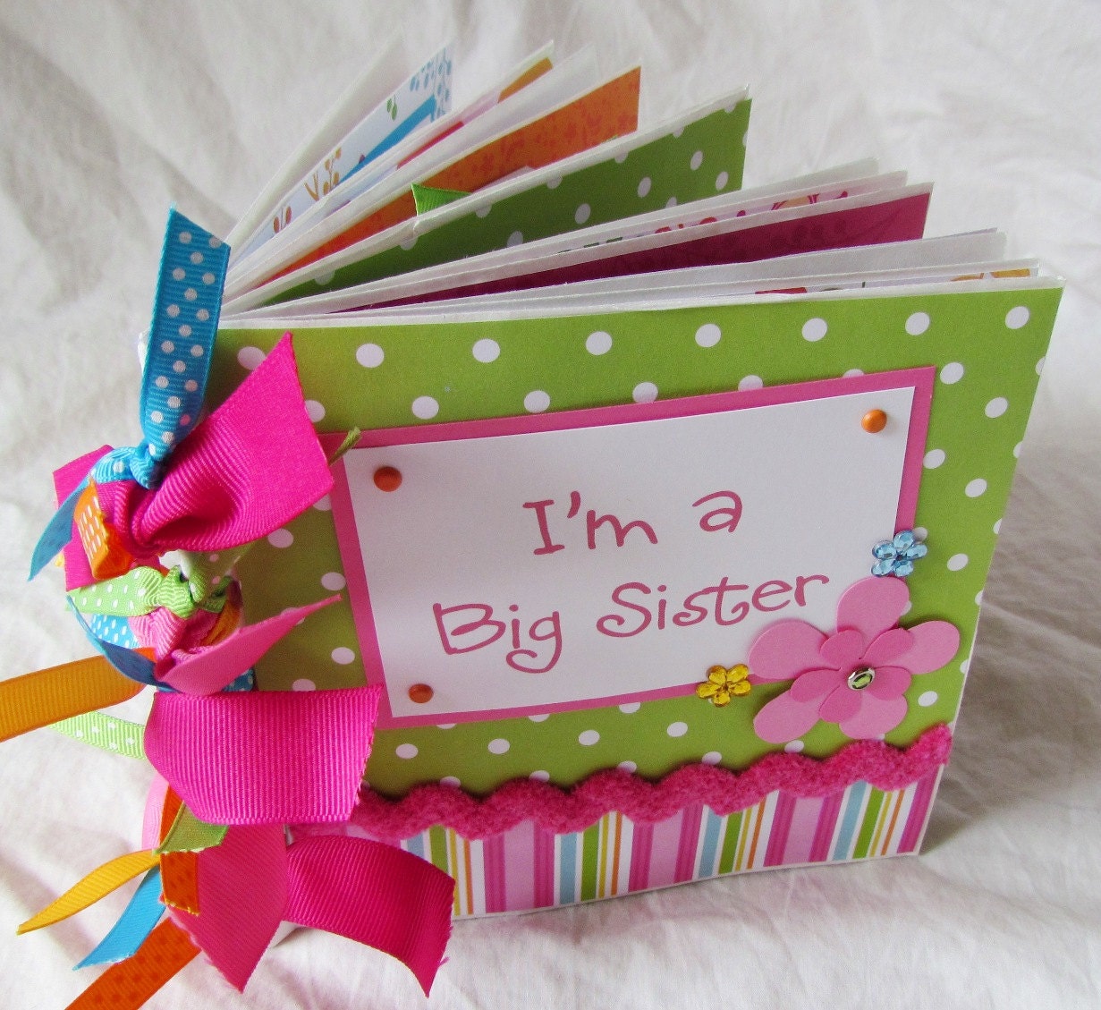 I'm A Big Sister Premade Paper Bag Scrapbook By Journeysofjoy