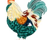The Plump Bird - Chicken Print - A3