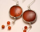 Carnelian Earrings on Sterling Silver Eternal an Eternal Look