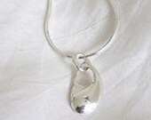 Silver Small Yin necklace with a diamond - Best of British Jewellery