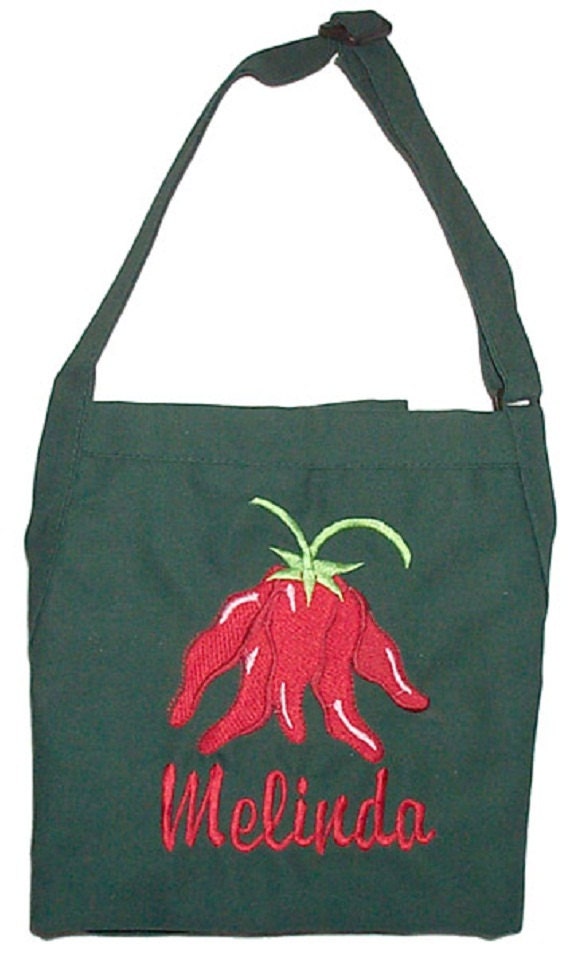 Hot Chili Pepper Embroidered Apron