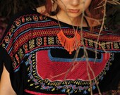 SALE - black Native American print kimono dress  / 59 instead of 99 dollars