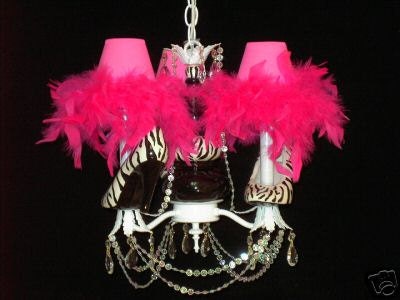 Zebra Print Shoe Chandelier