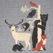 Forest Friends Womens Girls T-Shirt Gray Tee Shirt Deer Bird Fox Rabbit Owl Bear Raccoon Animals Nature Woodland Folk Retro Tree Grey Tshirt