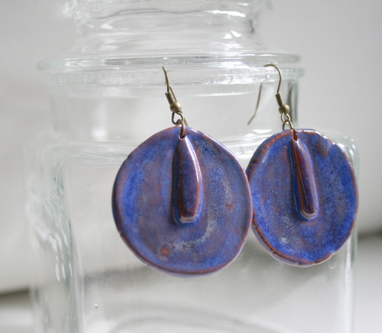 Marine Blue Ceramic Earrings