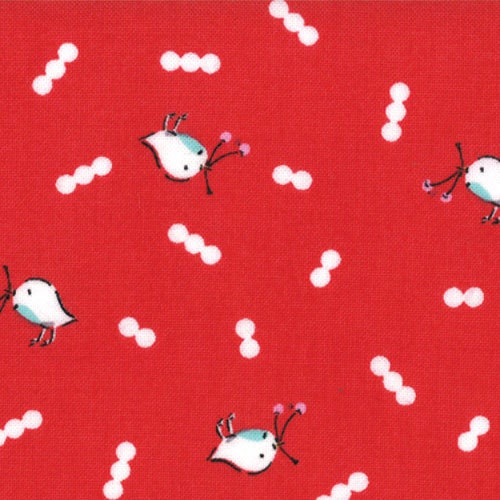 SALE Cherry Christmas quilt Fabric by Aneela Hoey for Moda Fabrics, Robin in Red- Fat Quarter