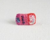 fiber jewelry  - handmade brooch - pink red purple pin
