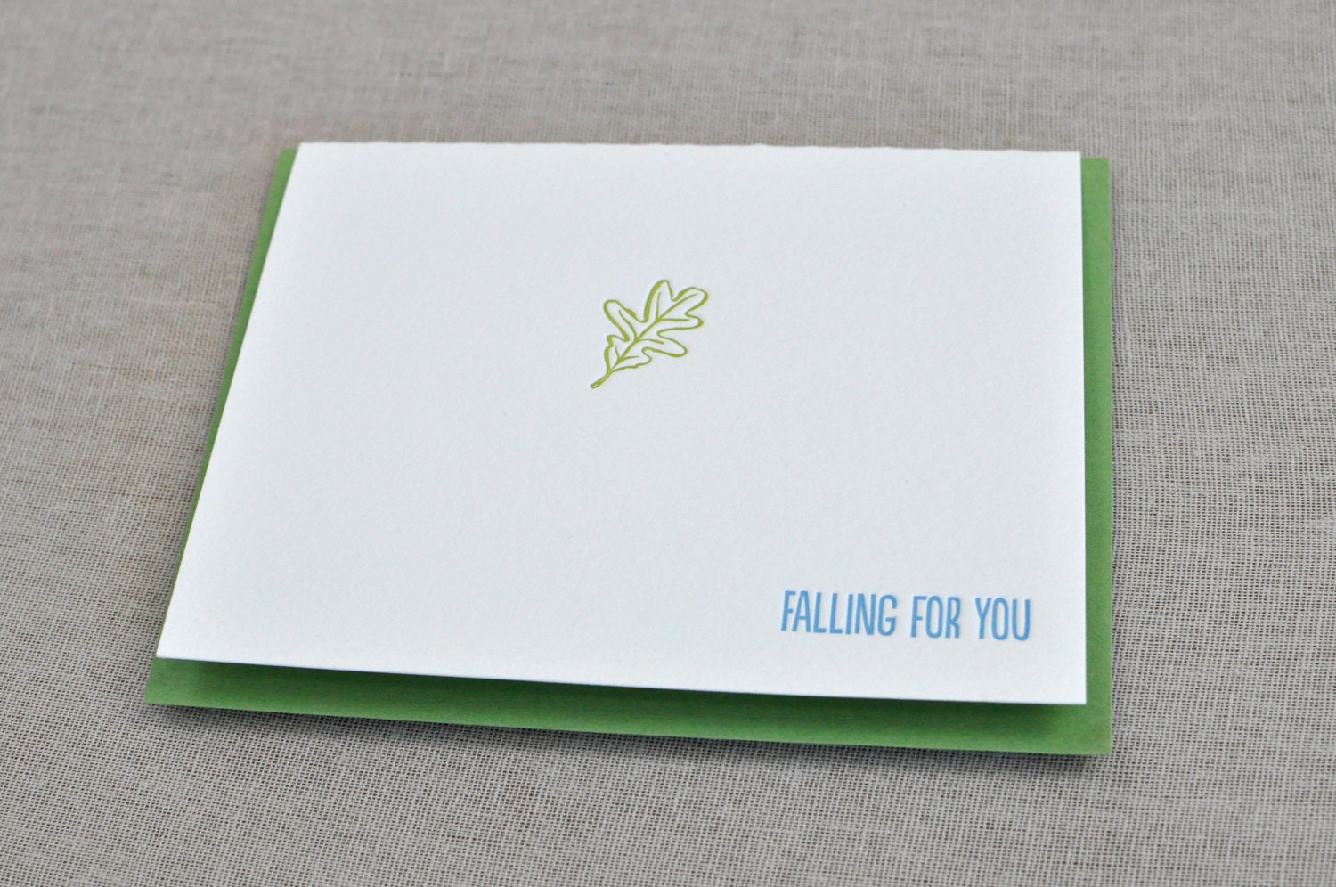 Falling for You Letterpress Leaf Card and Envelope