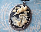 Two Angels Cameo Necklace