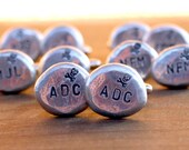 Cufflinks - Personalized Initials with Skull & Crossbones, Free Form Soldered Pewter