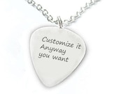 Customize Guitar Pick Necklace Personalized it anyway you want Hand Stamped Pendant Music Gift Birthday engraved