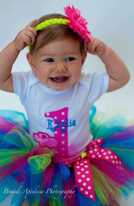 Tutu Much Fun Cupcake 1st Birthday Custom Made Birthday Tutu Set Great for Party or Photo Prop