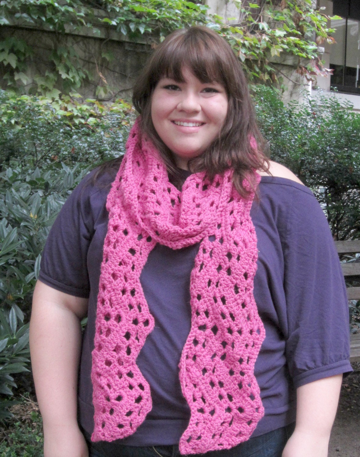 Crochet PDF Pattern - Wide Ripple Scarf