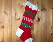 Hand knit Christmas stocking