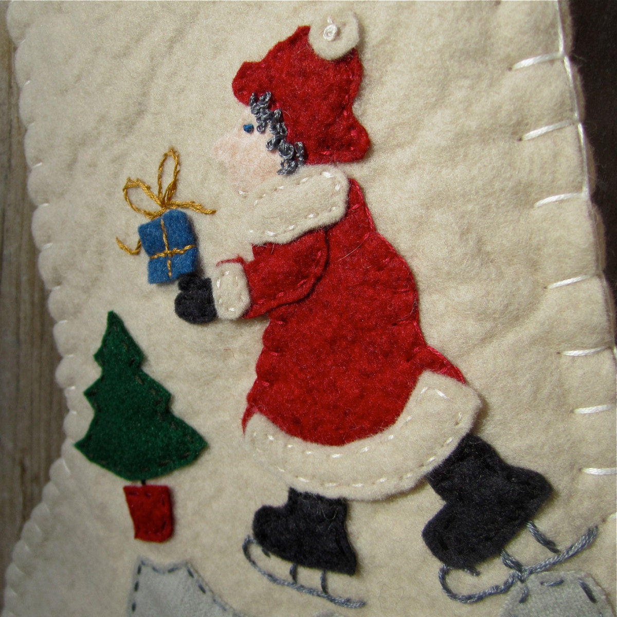Mrs. Santa Claus and The Lady Snowman Christmas Stocking