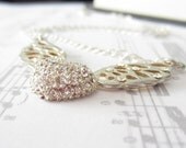 Heart Pendant - Necklace - Crystal - Angel Wings - Silver - Valentine