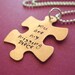 My Missing Piece Necklace - hand stamped Puzzle Piece in nickel silver, copper or brass
