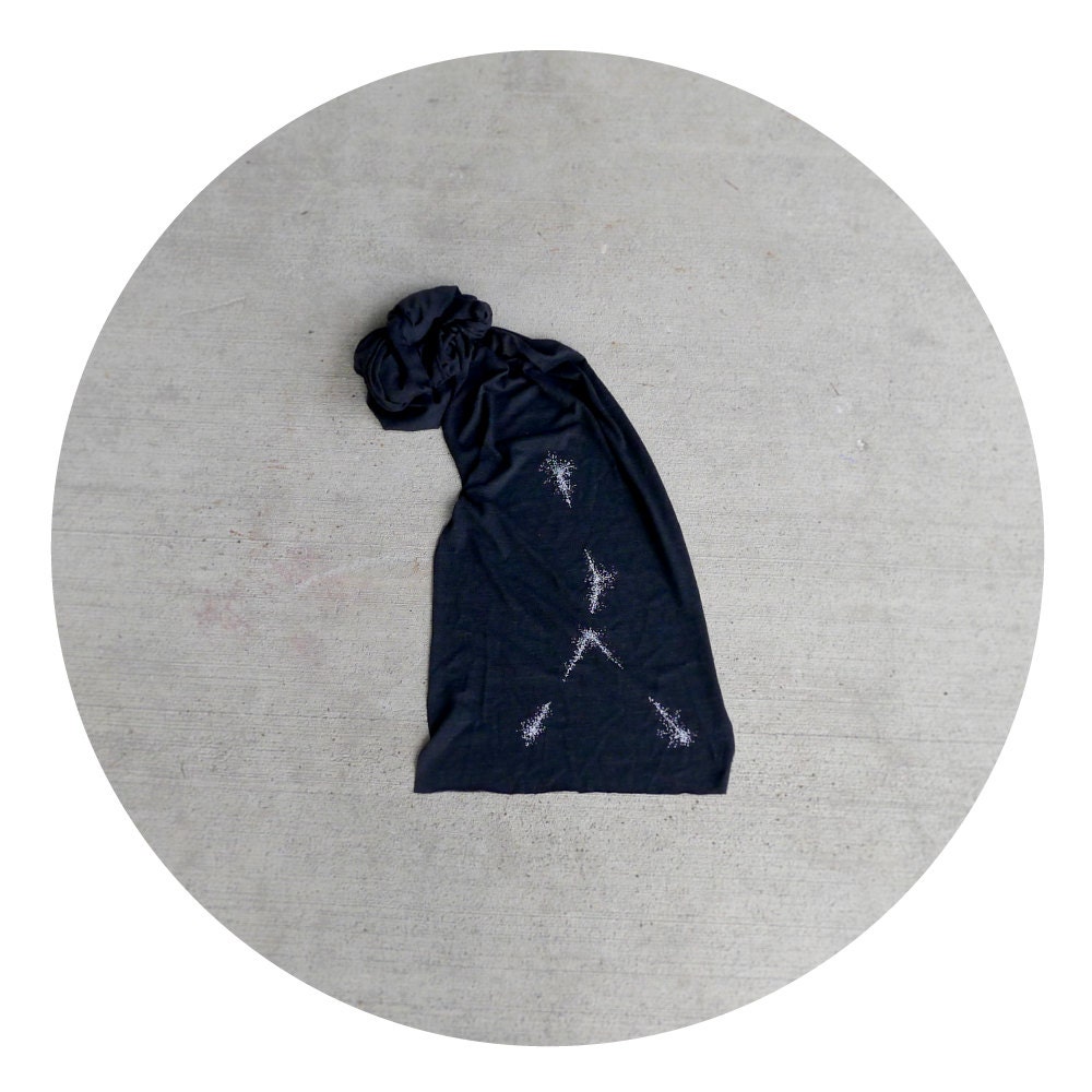 Cancer Rising - jersey scarf - unisex scarf - spring fashion - cancer constellation on heather black - birthday gift - zodiac gift