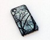 iPhone case for iPhone 4 and 4s, IN STOCK, bird crow tree teal, iPhone accessory