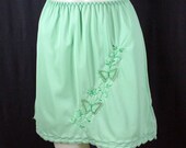 60s Aqua Half Slip With Butterflies - Vintage Lingerie