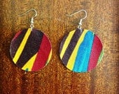 Red striped earrings