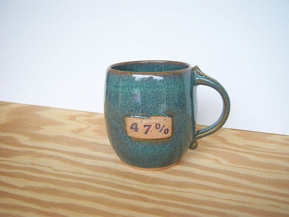 Sea Mist Coffee Cup Stoneware Pottery Mug - 47%
