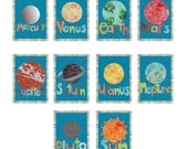 Solar System - Planet Childrens Wall Cards 5x7