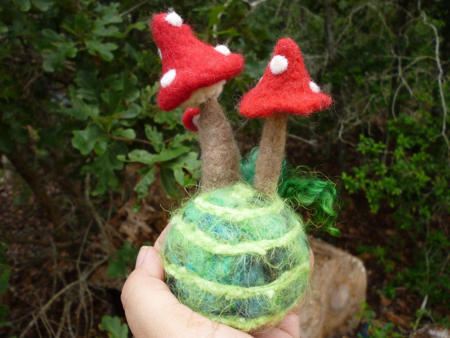Toadstool Mushroom Fairy Gnome Decor Pincushion
