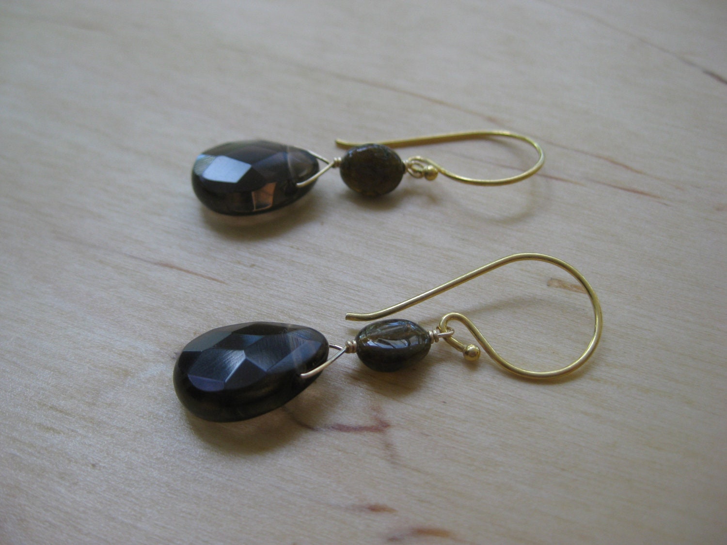 Insouciant Studios Mink Earrings Petro Tourmaline and Smokey Quartz