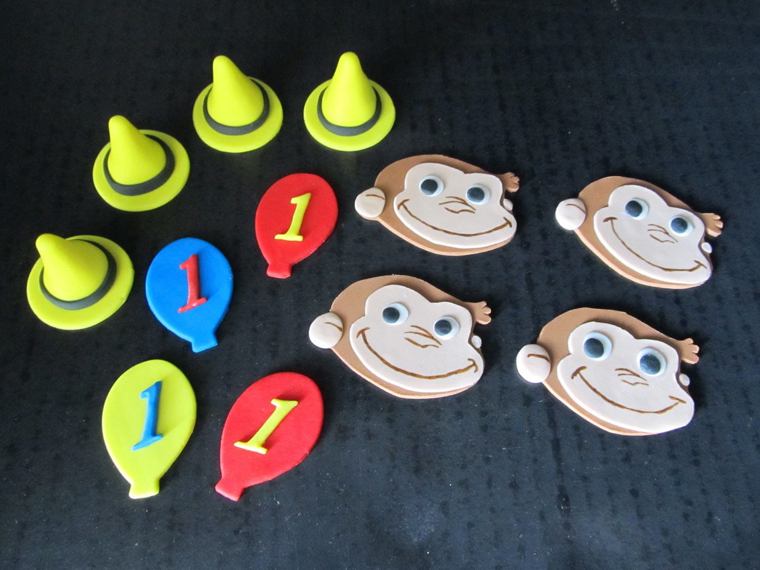 12  Curious George Inspired Fondant Cupcake Toppers