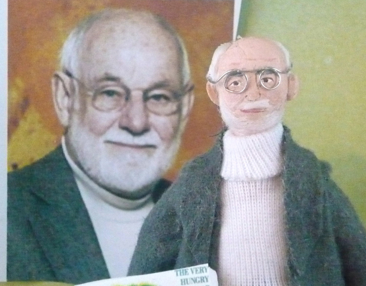 Eric Carle Author and Writer Doll Miniature Art Collectible