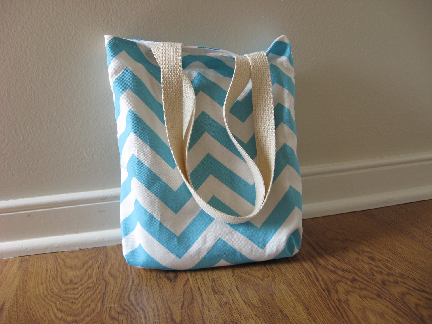 lunch bag, Mini Tote, Chevron Bag, lunch tote bag tiffany blue,