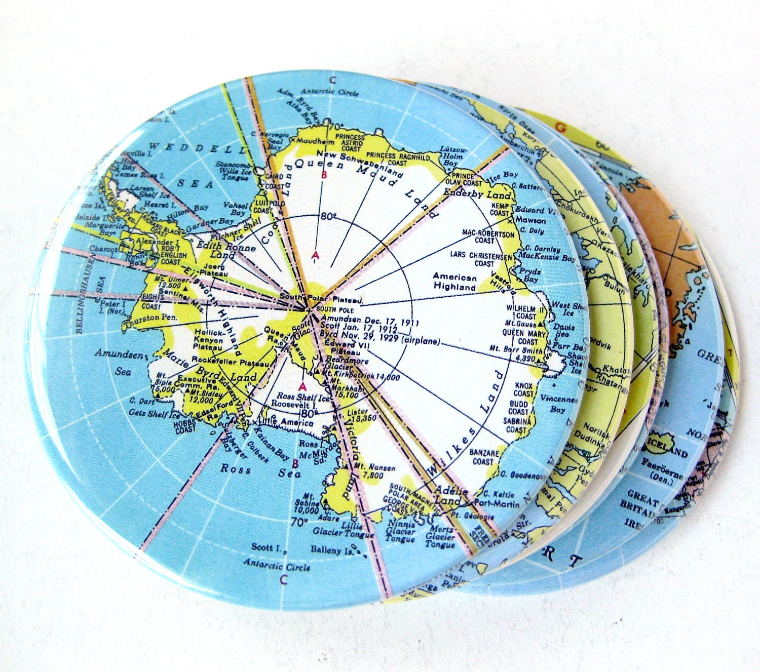 Map Coasters // Choose Your Own Set of 6 // Custom Map Coasters