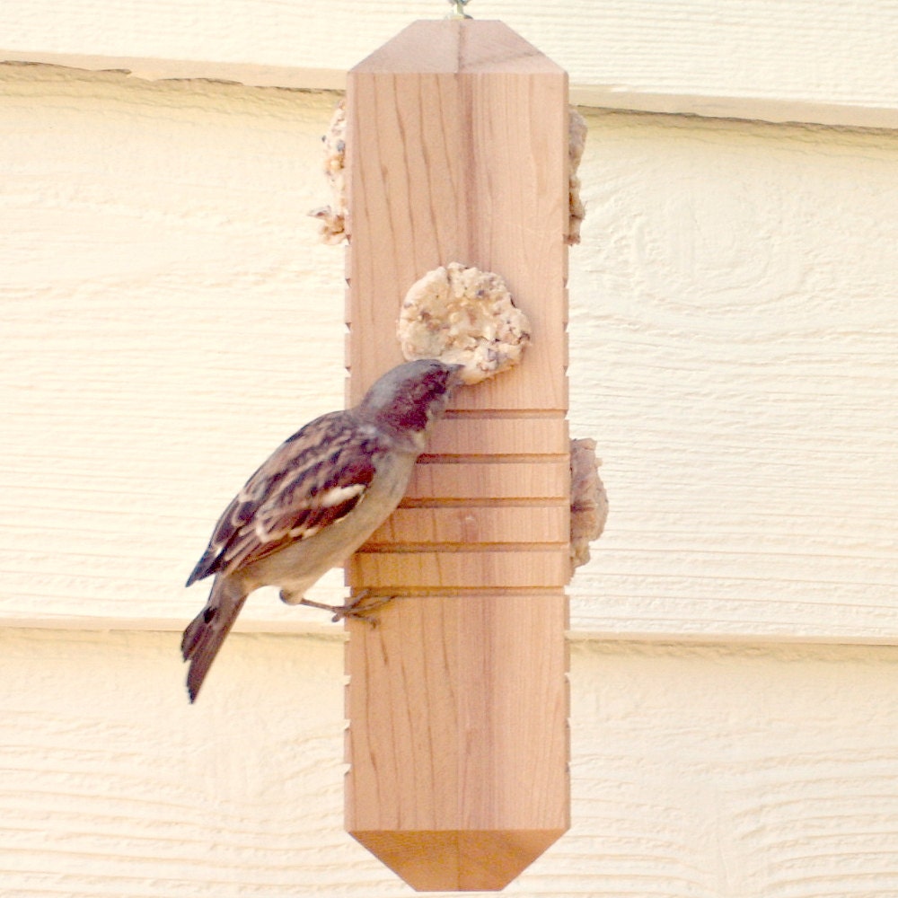Wooden Bird Feeder Woodpecker Feeder from by andrewsreclaimed