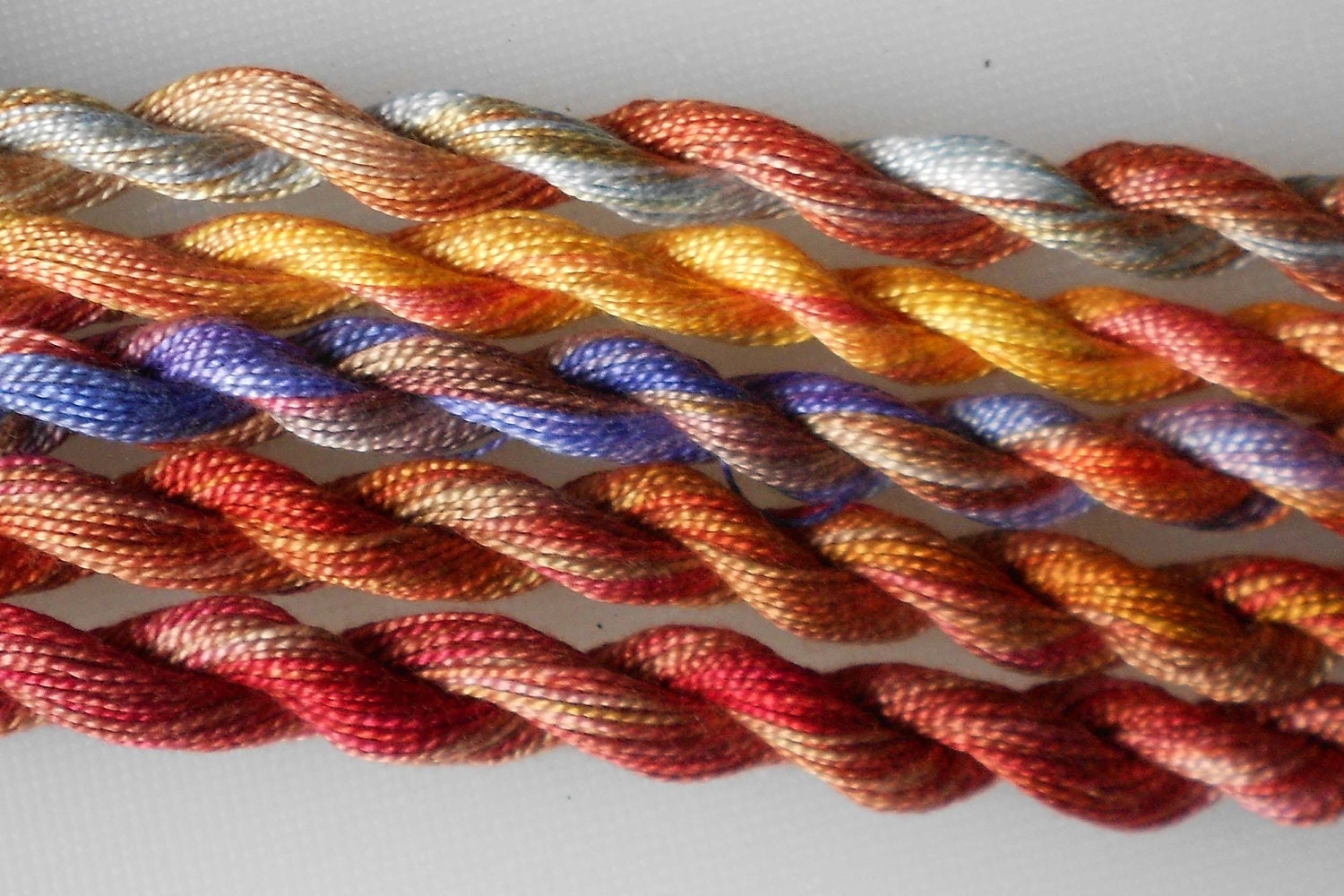 Luscious Autumn Colours, Unique, Perle Fine, 5 pack, Unique, Yarn, Mixed Media, Textile Art, Fiber Art, Serendipity
