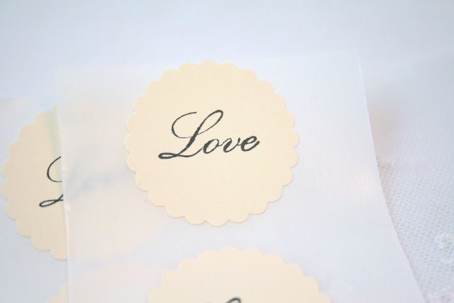 Wedding Stickers / Seals - Love Stamped in Black