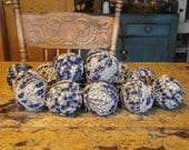 Vintage Coverlet Rag Balls - Set of 3
