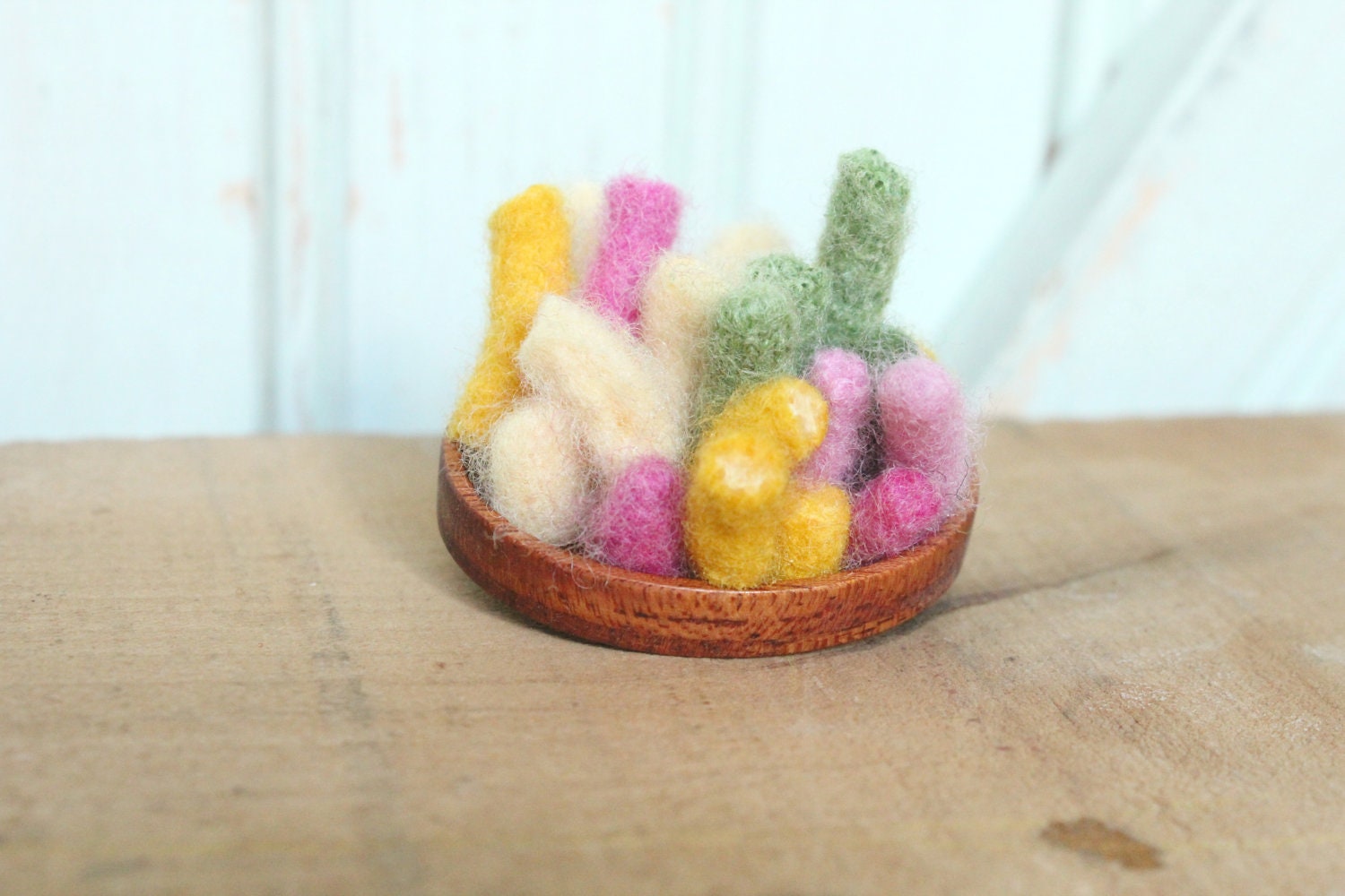 Pink Yellow Texture FIber Pin - Terrarium Styled Brooch - Felt Jewelry - Winter Fashion Accessory