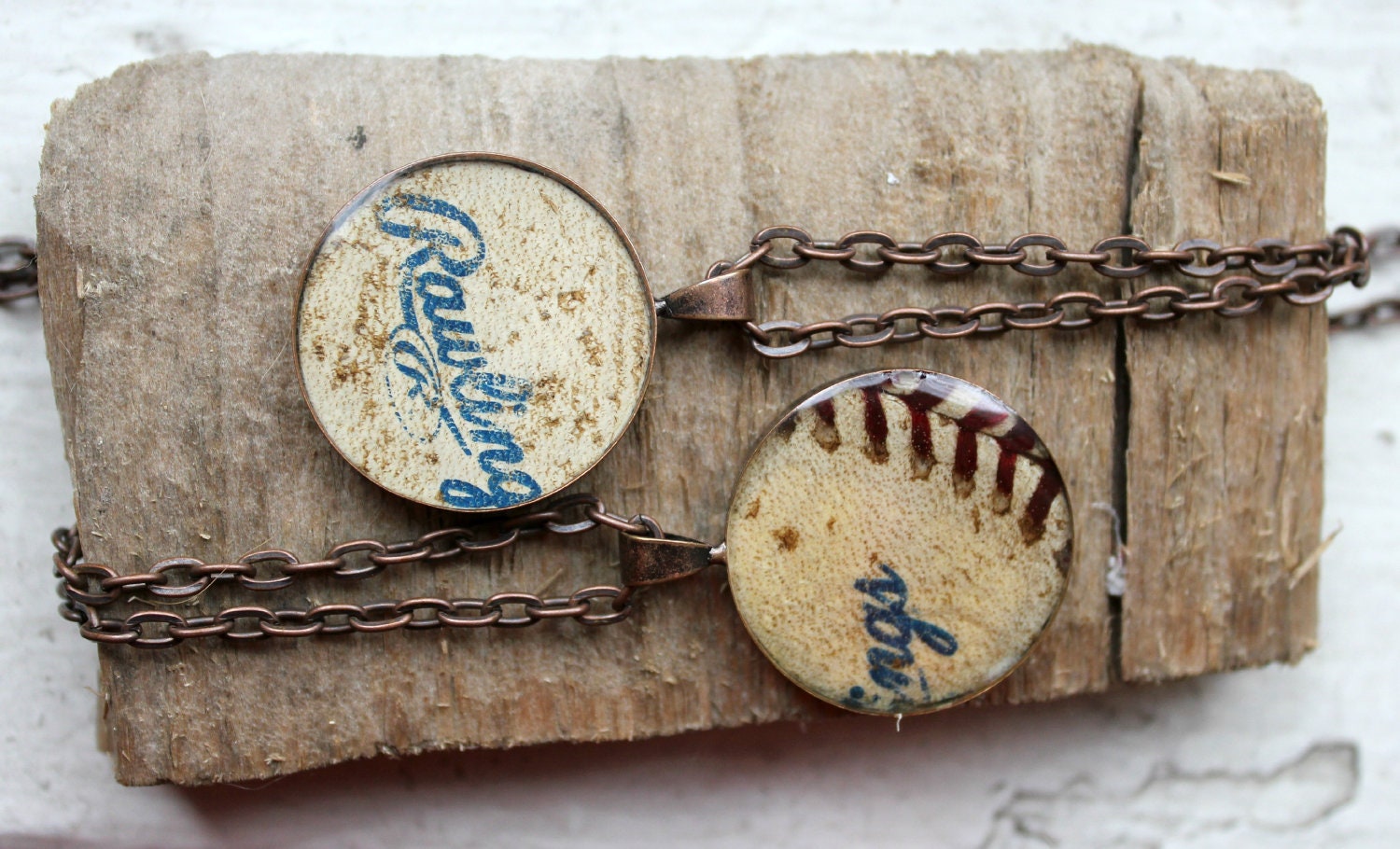 Baseball Necklace MLB Official Game Used Stitches with 24 inch Chain and Gift Box Included