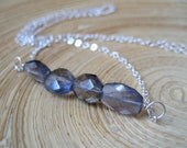 Sterling Silver Iolite Gomestone Necklace Blue