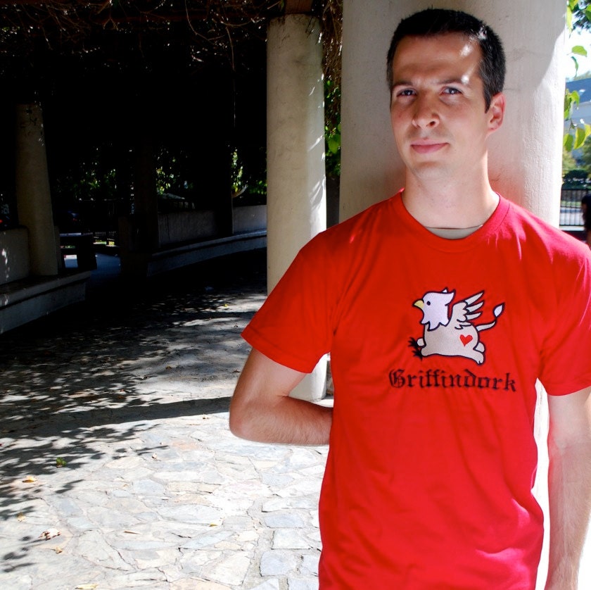Red Crew Neck Tee: Griffindork