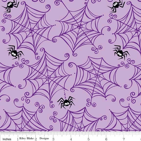 Too Cute to Spook Web Purple - Fat Quarter