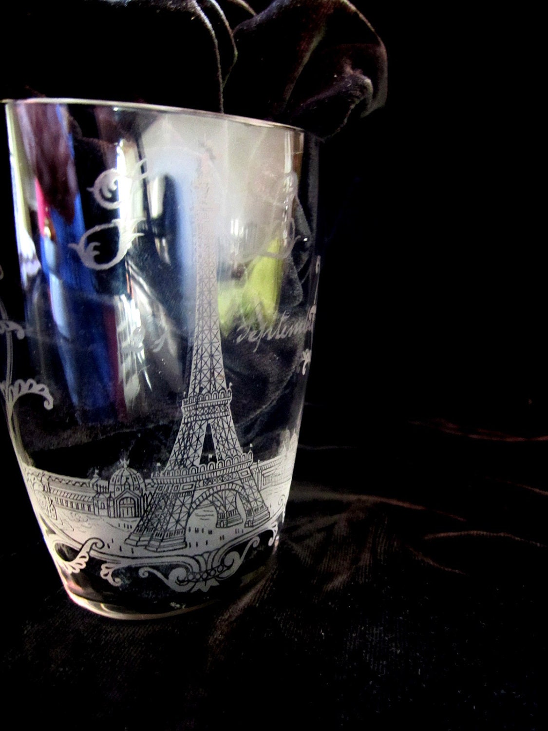 1889 Paris Expo Souvenir Glass Eiffel Tower Antique
