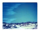 Photograph Polaroid Beach Blue Sky Surf Ocean Vintage Art 4x5 Print