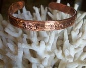 Game of Thrones inspired solid copper Bracelet Cuff Hand Hammered NOT TODAY jewelry