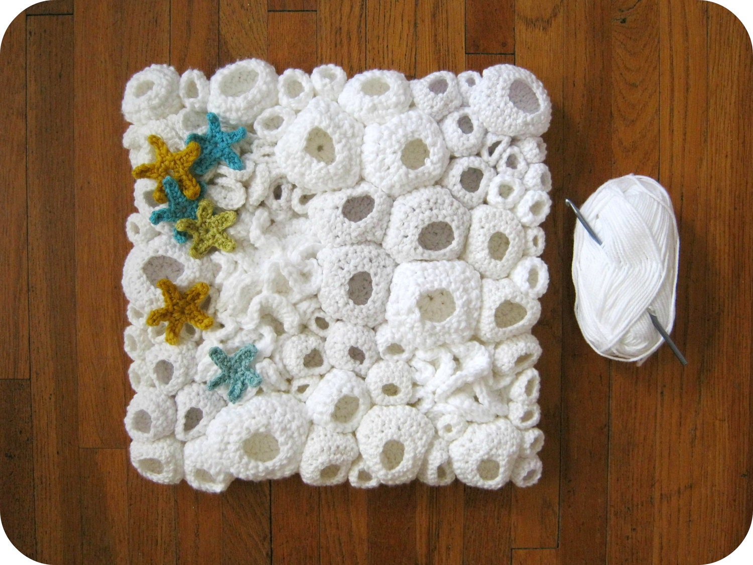 Modern Fiber Wall Art - Ghost Reef with Starfish
