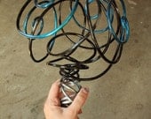 Metal Wedding Bouquet for the Alternative Bride in Blue & Black ON SALE NOW